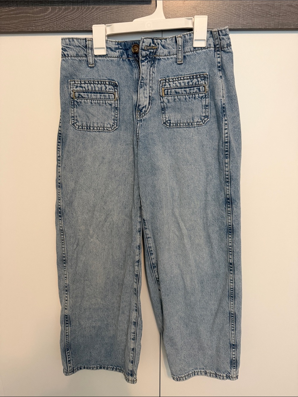 Old Navy Petite High-Rise Baggy Wide Leg Jeans - Light Blue